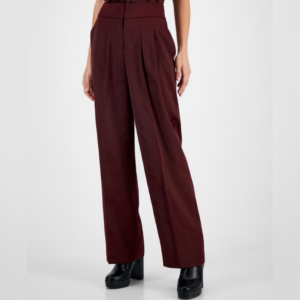 258M NWT Bar III High Waist Wide Leg Sayin Dress Pants with Pockets - Size: 8‎